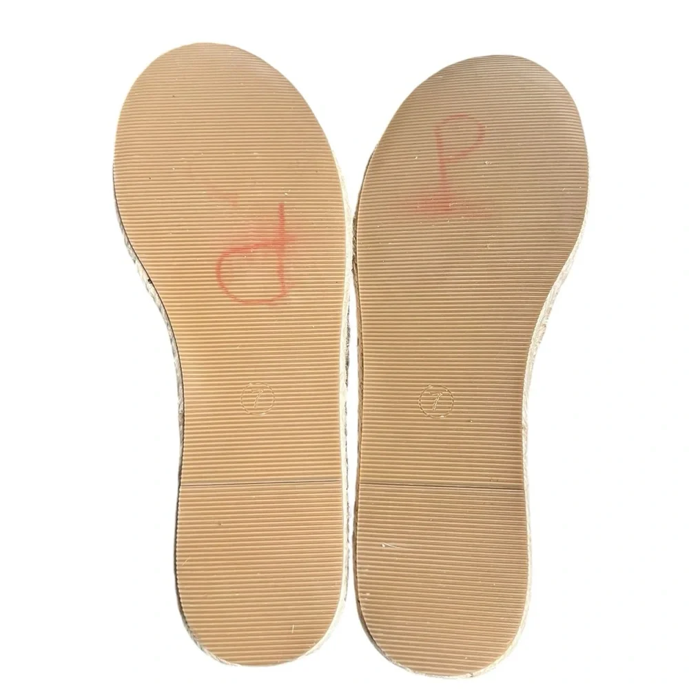 Michelle Mcdowell Flats Womens 7 Shoes Espadrille Slip-On Faux Leather Pink Gold